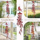 for Women Cardinal Wind Chimes for Outside, 35'' Metal Cardinal WindChimes Gifts for Women/Men, Decoration for Outdoor, Home, Garden, Patio, Backyard