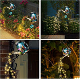 SRNPMIU Solar Watering Can Light, Yard Outdoor Decor Lights, IP65 Waterproof, Hanging Butterfly Garden Light, Outside Garden Flower Bed Decor, Women Gift, Birthday Gifts