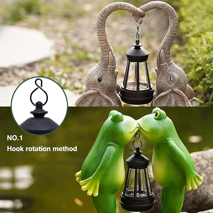 Solar Outdoor LED Hanging Lantern Light Garden Accessories Waterproof Rplacement Solar Light Parts Decor Lamp for Outdoor Statues DIY Fairy Garden Patio Lawn Yard Pathway Porch(Lantern)