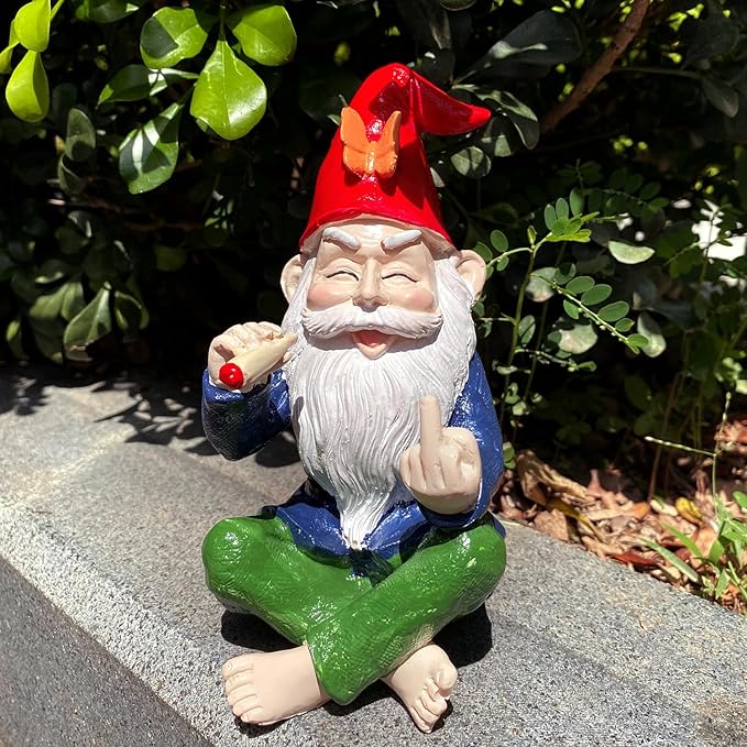 Funny Garden Gnome Statue - Mini Figurine Ornament for Outdoor Fairy Garden & Indoor Decor, Resin Craft Gift (Santa Claus)