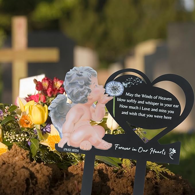 SWEEARTH Garden Decor for Outside – Express Your Eternal Love – Grave Decorations for Cemetery – Outdoor Decor – Cemetery Decorations for Grave – Grave Markers for Cemetery for Humans
