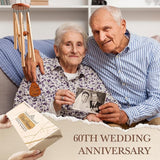 Leebbsin 60th Wedding Anniversary Wind Chime, Happy 60th Anniversary Romantic Gifts for Couple, Parents, Wife, Husband, Friends, Diamond Anniversary's Keepsake Gifts Ideas-Large 36''