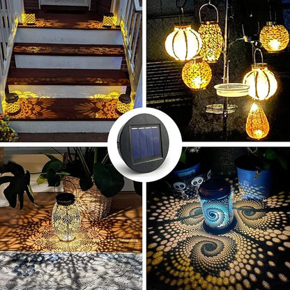 Replacement Solar Light Parts, 2 Pack Solar Lights Replacement Top, 8 lumens Solar Light Inserts for Lanterns, Waterproof Battery Box Top DIY Outdoor Garden Patio Decor, Warm Yellow, 3.15inches