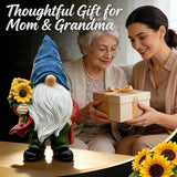 Garden Gnome Outdoor Sunflower Faceless Gnome Statue - Funny Garden Decor for Patio, Lawn, Yard, Balcony, Indoor Home Office Shelves Figurines Ornament Decorations, Mom Grandma Sisters Gifts