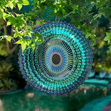 FONMY Stainless Steel Wind Spinner Mandala Starry Sky 6 inch 3D Stainless Steel Laser Cut Metal Art Geometric Pattern - Hanging Wind Spinner Kinetic Yard Art Decorations - Indoor/Outdoor Décor