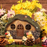 Fairy Garden Statues,Fairy Garden House with Solar Powerd Night Light,Yard Decorations Outdoor Fairy Garden Accessories Decor for Outside (House)