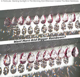 H&D HYALINE & DORA 10pcs Bauhinia Crystal Suncatcher Prisms Chandelier Beads Replacement 38mm Hanging Crystals Ornament Pendant for Window Wedding Party Decor,Pink