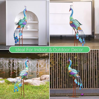 Goodeco 33.5 Inch Metal Peacock Garden Decor - Stunning Decorations for Home Yard Art, Ideal Peacock Gifts for Women & Ornamental Delight
