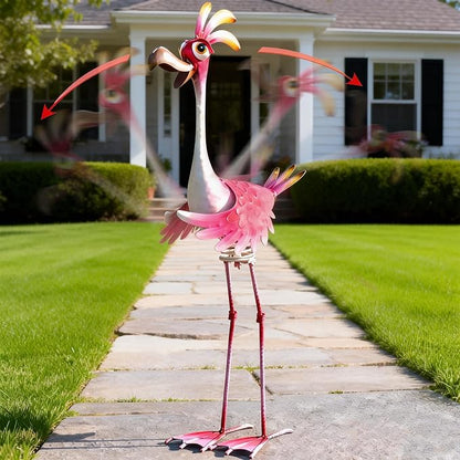 Natelf Flamingo Metal Yard Art Garden Sculpture Flamingo Outdoor Decorations Large Garden Statues for Yard Patio, Porch, Home for Women, Mom, Grandma