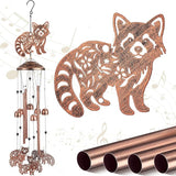Raccoon Wind Chimes Outdoor Decorations for Women Men Mom Wife Grandma Birthday Gifts Memorial Metal Raccoon Wind Chimes for Outside Indoors, Lawn, Patio, Home, Porch, Yard Decor, Garden Decor