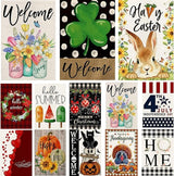 Garden Flags 12x18 Double Sided, Set of 12 Yard Flags for Outside Seasonal Garden Flag Outdoor Holiday Farmhouse Decorations Flags for All Seasons(Seasonal)