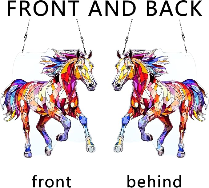 Horse Ornaments Colorful Window Hanging Decorations Home Wall Decor for Indoor Outdoor