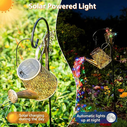 SRNPMIU Solar Watering Can Light, Solar Outdoor Decorative,Garden Decor Lights for Yard, IP65 Waterproof Hanging Lantern Landscape Lights, Garden Gifts for Mom, Grandma Women Birthday