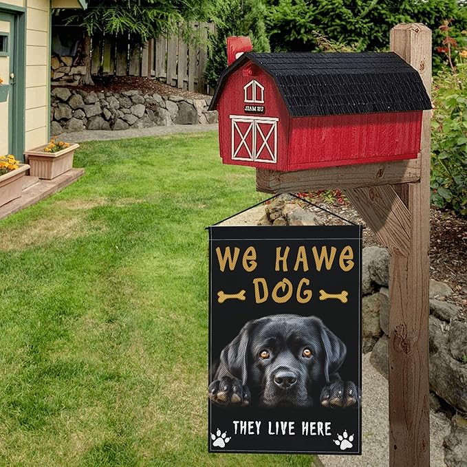 We Have Dog Garden Flag Seasonal Double Sided 12 x 18 Inch Small Yard Flag for Indoor Outdoor Decor Holiday All Seasons