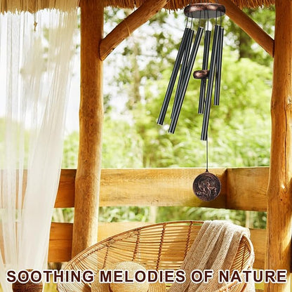 Wind Chimes for Outside, Vintage Deer Deep Tone Wind Chime Outdoor Clearance, Patio Porch Balcony Decoration, Garden Hanging Decor for Women Mom Grandma (32" Deer)