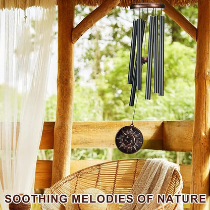 Wind Chimes for Outside, Vintage Sun Moon Star Deep Tone Wind Chime Outdoor Clearance, Patio Porch Balcony Decoration, Garden Decor Birthday Gifts for Women Mom Grandma (34" Sun Moon Star)