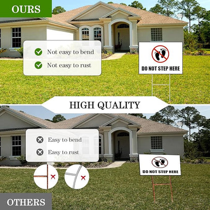 6 Pack Yard Sign Stakes, 17X7.5 INCH H Frames Yard Stakes for Signs for Ground Outdoor, Metal Yard Sign Holder for Corrugated Plastic Sign, Blank Lawn Sign, Estate Garage Sale, Outdoor Decor