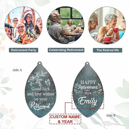 ASTARIN Personalized Happy Retirement Gift, Custom Name Retirement Wind Chimes for Women Men, 35" Large Deep Tone Wind Chime Retire Gifts for Co-Workers Boss Friends Parents(Produced in USA)