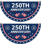 2PCS 250th Anniversary USA Flag, 1.5X3 FT 1776-2026 Fan Flags, 2 Ply Year American Anniversary Flag for Wall, Front Door, Porch, Fence, Outdoor Decorations (Style 1)
