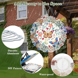 5 Pack Sublimation Wind Spinner Blanks, 10 Inch Double-sided Sublimation Metal Blank Bulk for Transfer DIY, Aluminum 3D Wind Spinner for Indoor Outdoor Porch Garden Yard Window Hanging Decor