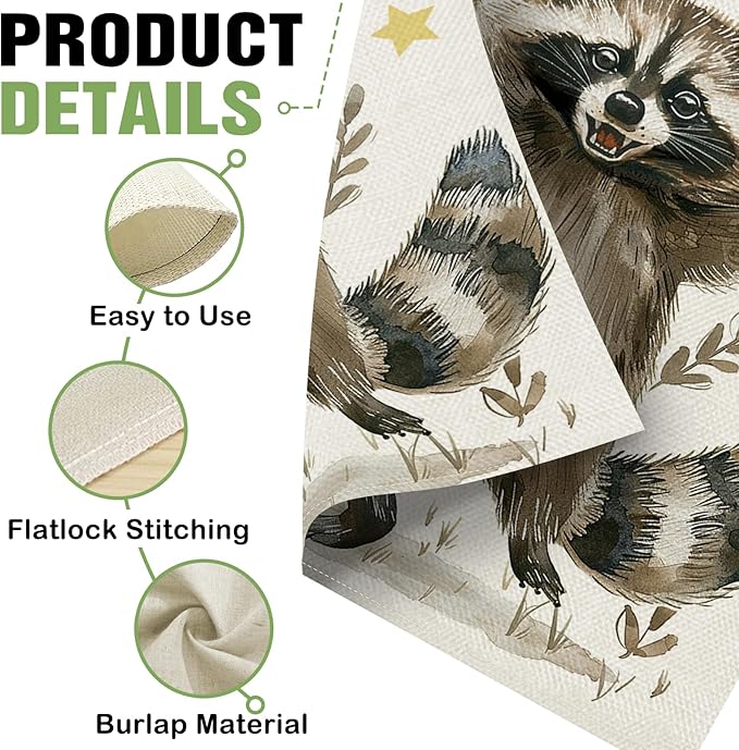 Dyrenson Funny Raccoon Decorative Garden Flag, Embrace Chaos Stars Yard Outside Home Decoration, Farmhouse Burlap Outdoor Small Decor Double Sided 12 x 18