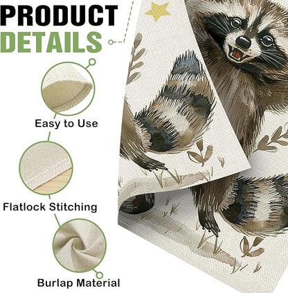 Dyrenson Funny Raccoon Decorative Garden Flag, Embrace Chaos Stars Yard Outside Home Decoration, Farmhouse Burlap Outdoor Small Decor Double Sided 12 x 18