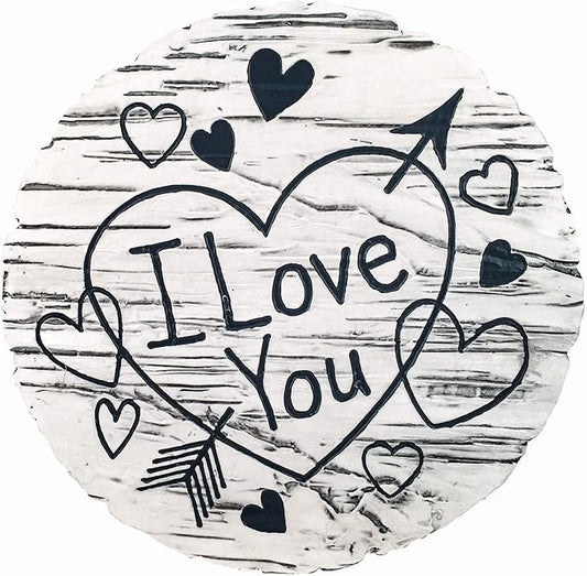 Spoontiques - Garden Décor - I Love You Stepping Stone - Decorative Stone for Garden