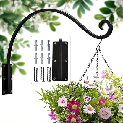 Heavy Duty 22 Inch Plant Hangers Bracket Outdoor, 80lbs Weight Capacity, Metal Wall Hooks for Hanging Plants, Bird Feeder, Wind Chime, Wall Decor, Plant Hanger Hooks for Hanging Flower Baskets