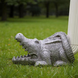 Crocodile Statue Gutter Downspout Extensions, Rain Gutter Downspout Splash Block Cover Sculpture Decorative, 3" × 4" Downspouts