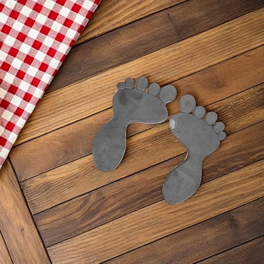 Cast Iron Footprint Stepping Stones Garden Walkway Decor Metal Yard Ornaments Outdoor Path Markers Rustic Patio Trail Mats for Lawn Landscaping