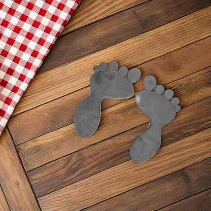 Cast Iron Footprint Stepping Stones Garden Walkway Decor Metal Yard Ornaments Outdoor Path Markers Rustic Patio Trail Mats for Lawn Landscaping
