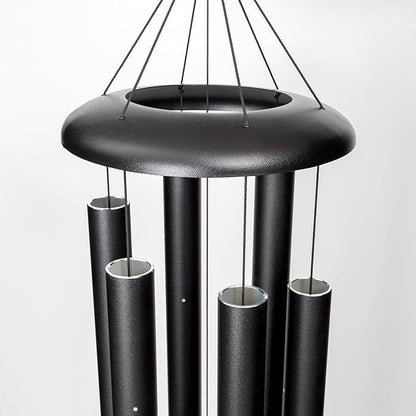 Corinthian Bells by Wind River - 60 inch Black Wind Chime for Patio, Backyard, Garden, and Outdoor Decor (Aluminum Chime) Made in The USA