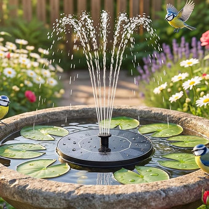 Solar Fountain for Bird Bath: Floating Mini Solar Powerd Water Fountain Outdoor with 6 Nozzles 2026 Upgraded Mini Fountains Pump for Brids Bath Garden Pond Pool