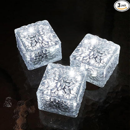 JKIMK Solar Brick Lights Outdoor Waterproof Patio Brick Lights Garden Decor for Outside 3 Packs for Patio,Yard,Walkway,Pathway Decor