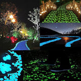 340pcs Glow in The Dark Garden Pebbles, Gardening Luminous Glow Stones Outdoor Decor Glowing Water Fish Tank Gravel (Blue Green)
