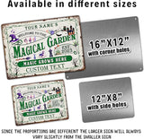 Personalized Metal Signs with Name Made in USA Custom Vintage Garden Sign Waterproof Vintage Decorative Metal Print for Wall Decor Customized Home Garden Ideas Gifts Artwork Prints for Yard Ourdoor