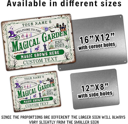 Personalized Metal Signs with Name Made in USA Custom Vintage Garden Sign Waterproof Vintage Decorative Metal Print for Wall Decor Customized Home Garden Ideas Gifts Artwork Prints for Yard Ourdoor
