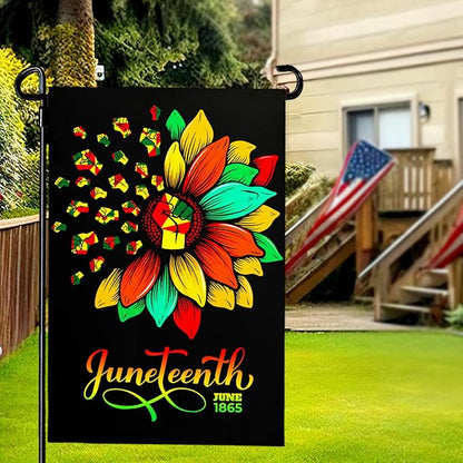 Juneteenth Garden Flag Black Liberation Yard Flags June 19 1865 African American Emancipation Independence Black Freedom Celebration Yard Outdoor Decoration Sign 12X18 Double Sided
