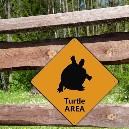 Sea Turtle Area Xing Caution Crossing Sign Ocean Animal Metal Tin Sign Warning Sign Novelty Road Fence Yard Wall Decor For Indoor Outdoor Highway10x10in
