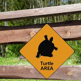 Sea Turtle Crossing Sign Caution Sea TurtleXing Sign Street Sign Wildlife Novelty Road Fence Wall Decor Warning Metal Tin Sign For Indoor Outdoor 15x15in