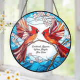 Cardinal Suncatcher Stained Glass Window Hanging Decor Cardinal Remembrance Gifts Cardinals Memorial Gifts for Loss of Loved One, Women Grandma Mom, Mothers Day Birthday for Bird Lovers