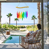 Colorful Glass Wind Chimes, 20 inches, Garden Decor for Patio and Home (Style 2)