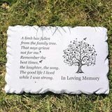 11.8 inches Long Tree of Life Song Polyresin Memorial Garden Stone, Memorial Stones for Loved Ones Outside, Memorial plaques, Sympathy Gifts for Loss of Loved one, Memorial Gifts (Grey Tree)