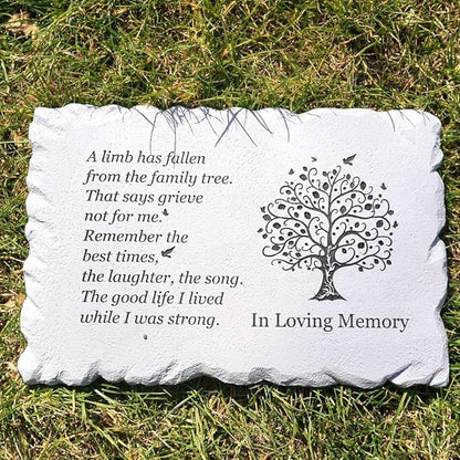 11.8 inches Long Tree of Life Song Polyresin Memorial Garden Stone, Memorial Stones for Loved Ones Outside, Memorial plaques, Sympathy Gifts for Loss of Loved one, Memorial Gifts (Grey Tree)