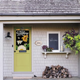 AVOIN colorlife Daisy Sunflower Hello Sunshine House Flag 28x40 Inch Double Sided, Summer Seasonal Holiday Burlap Yard Outdoor Decoration Black