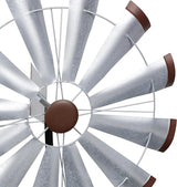 Alpine Corporation 85" Tall Outdoor Metal Wind Spinners, Large Kinetic Windmill, Outdoor Decor, Silver