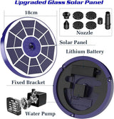 AISITIN 3.5W Solar Fountain Built-in 1800mAh Battery, Solar Bird Bath Fountains with 8 Nozzles, Solar Water Pump for Garden Birdbath Pool Fish Tank Pond and Outdoor (Purple)