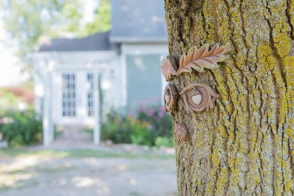 NAT & Jules Acorn Eyes Brown 3 inch Resin Stone Outdoor Tree Face Statue