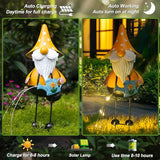 HONGLAND Garden Gnome Statue with Solar Lights -18 Inch Gnomes Decorations with Firework Solar Lights, Birthday Gifts for Woman Grandma for Patio Yard Lawn Porch