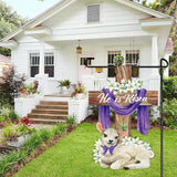 He is Risen Easter Decorations Cross Garden Banner Double-Sided Printed Flag Sheep Yard Flags Bunting Outdoor House Yard Rise Christian Jesus Lily Flowers Spring Seasonal Decoration